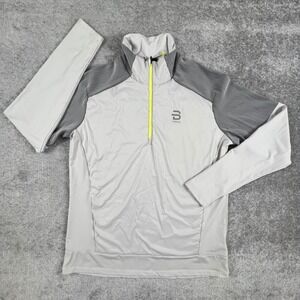 Bjorn Daehlie Mens XL Half Zip Training Top Grey 333733 Nordic Ski Baselayer